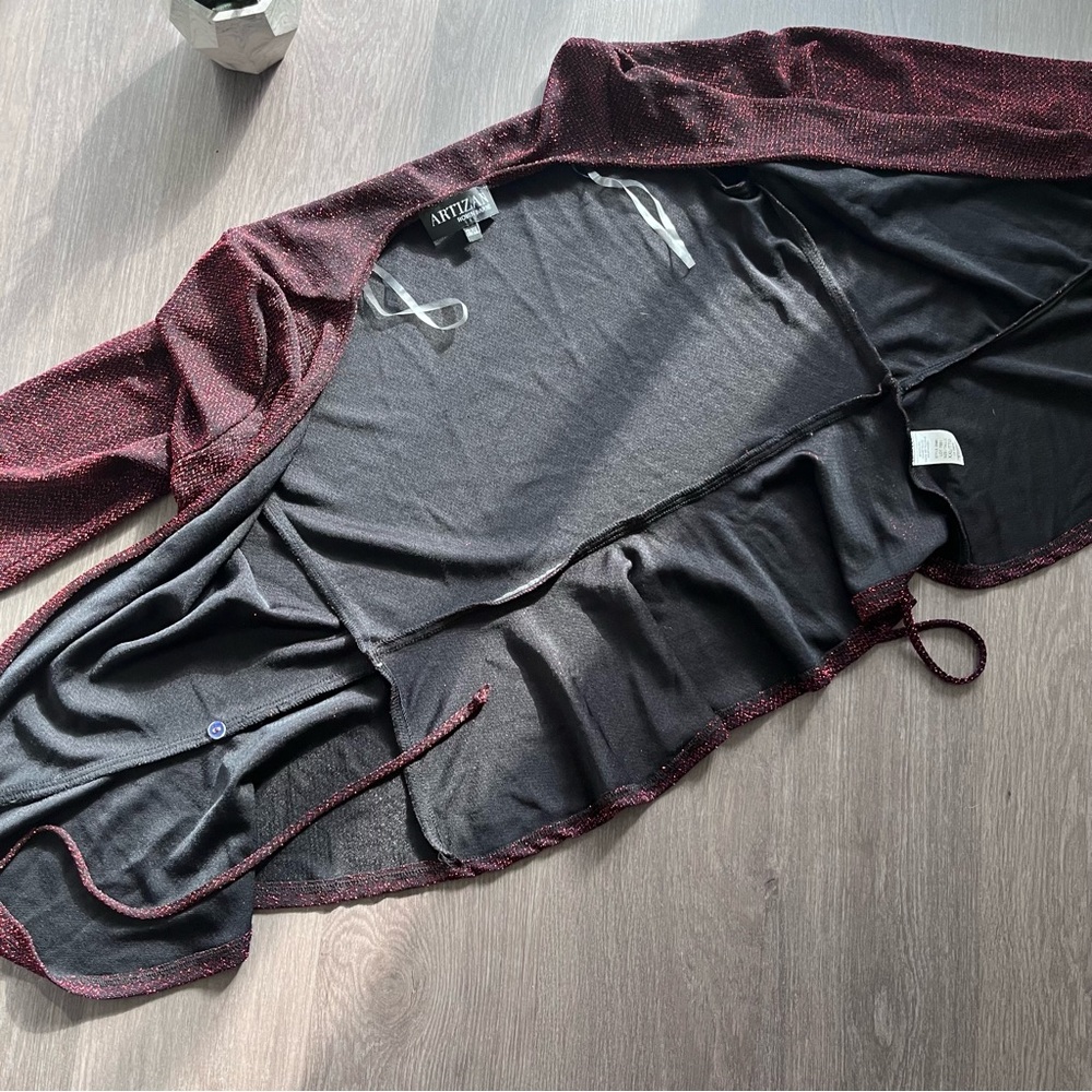 ARTIZAN ROBIN BARRE Red & Black Glitter Jacket - Picture 10 of 14